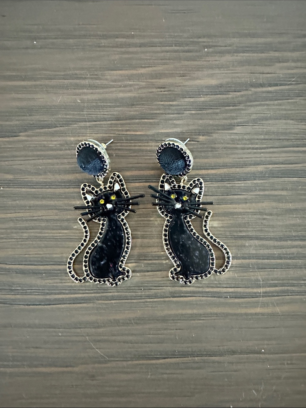 BaubleBar Black Cat Drop Earrings